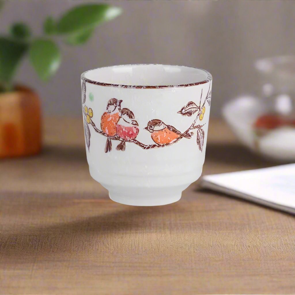 Japanese Style Hefeng Hand-Painted Ceramic Tea Cup, Wine Cup, Small Size Drinking Cup, Hotel Heat-Resistant Thickened Home Tea