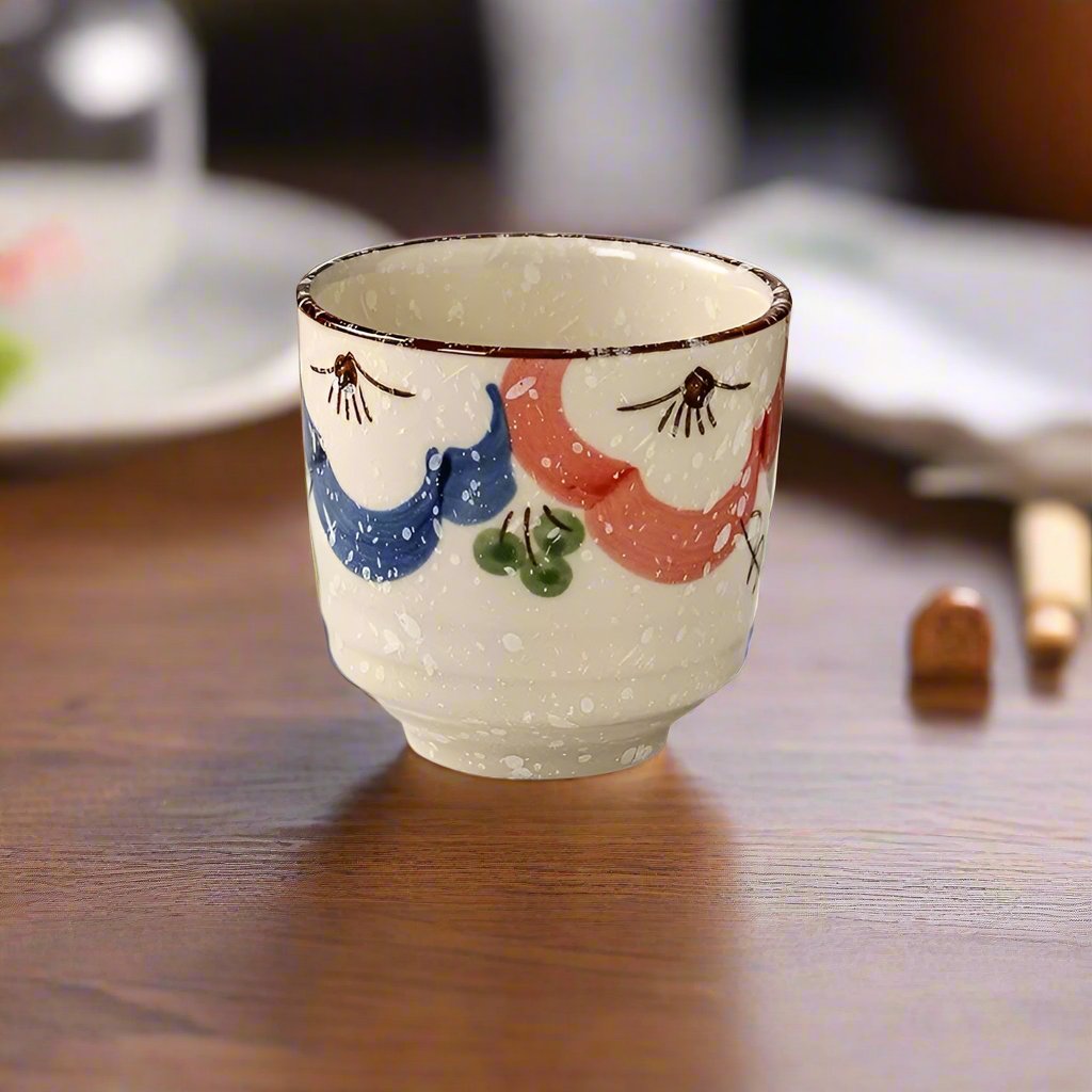 Japanese Style Hefeng Hand-Painted Ceramic Tea Cup, Wine Cup, Small Size Drinking Cup, Hotel Heat-Resistant Thickened Home Tea