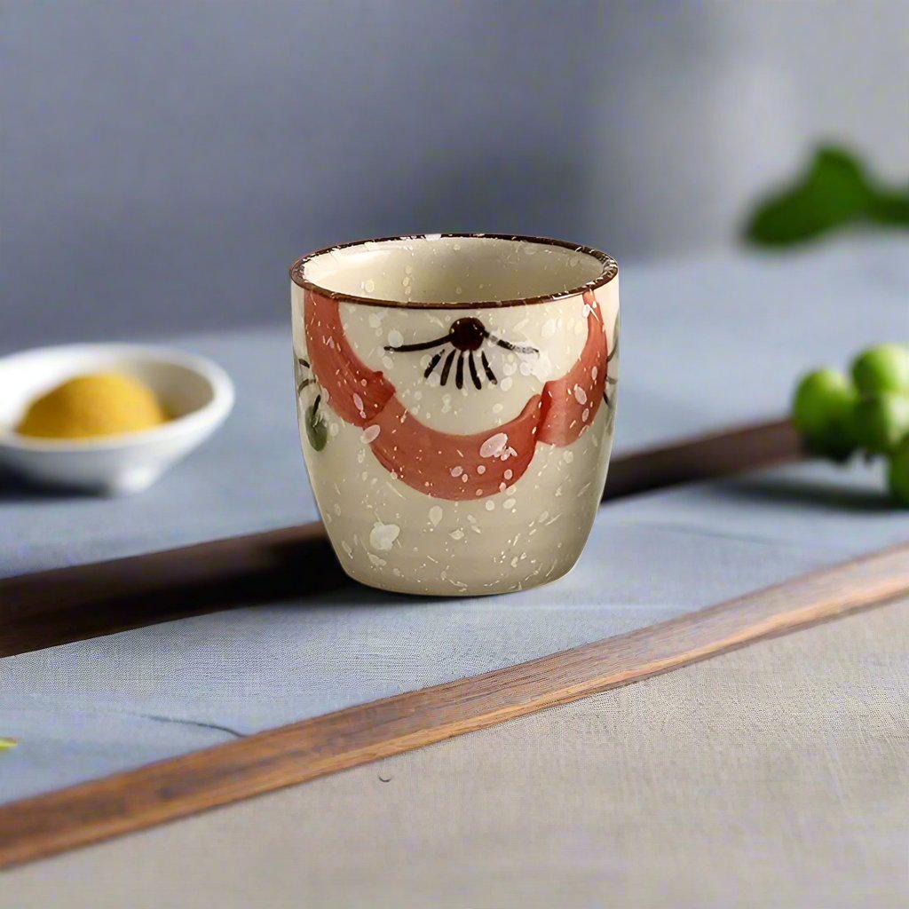 Japanese Style Hefeng Hand-Painted Ceramic Tea Cup, Wine Cup, Small Size Drinking Cup, Hotel Heat-Resistant Thickened Home Tea